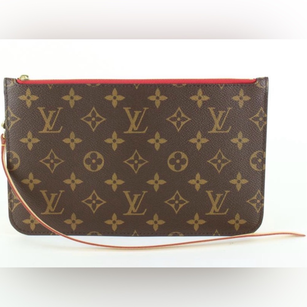 Louis Vuitton Cherry Red Monogram Neverfull Pochette GM Or MM